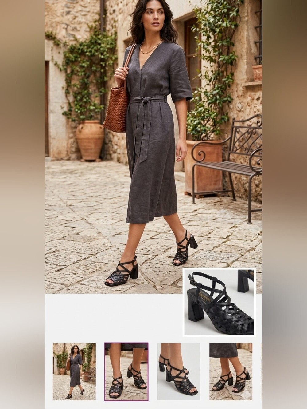 Seychelles Black Leather Heal Sandals